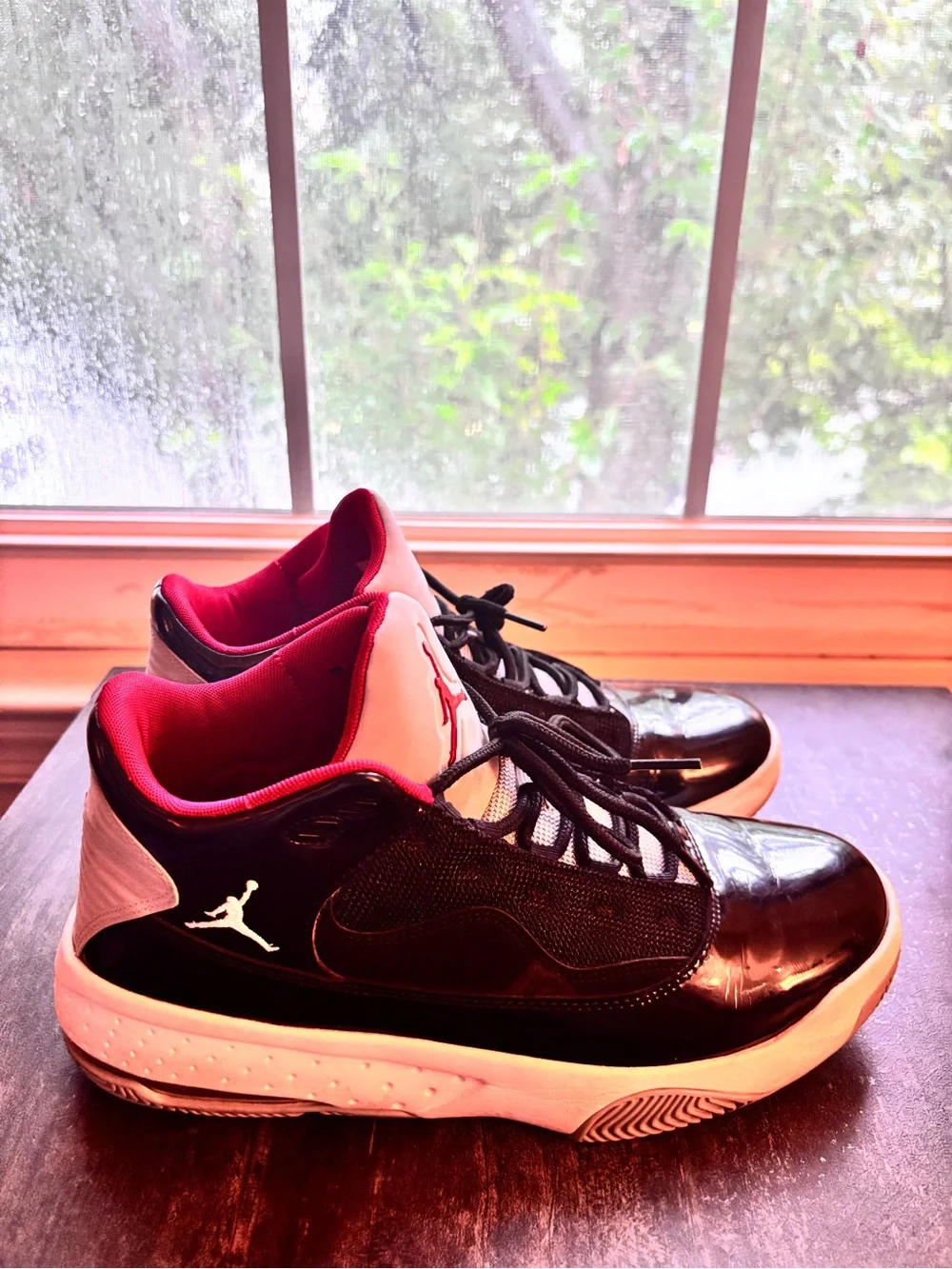 Men’s Black Red and White Jordan Sneakers